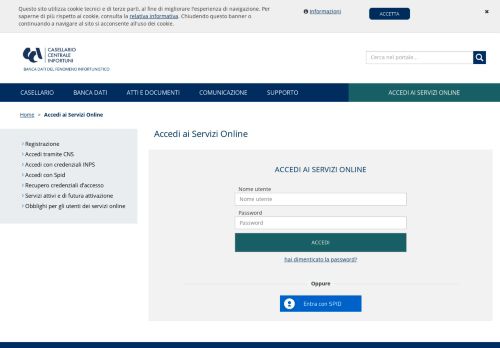 
                            9. Accedi ai Servizi Online - Casellario Centrale Infortuni - Inail