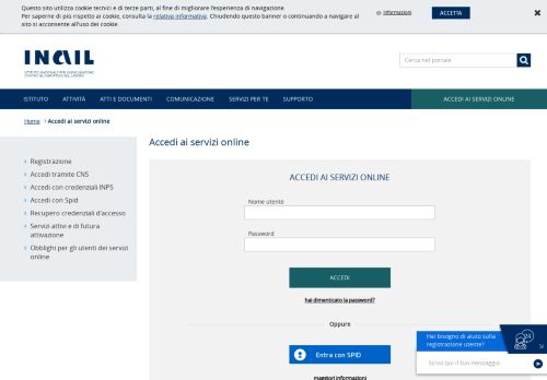 
                            6. Accedi ai Servizi Online - INAIL