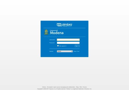 
                            9. Accedi alla Posta Elettronica Zimbra - Comune di Modena