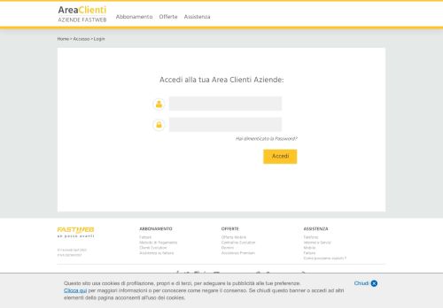 
                            6. Accedi alla tua Area Clienti Aziende - Fastweb