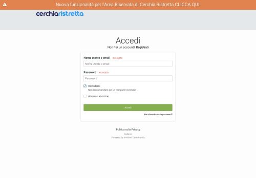 
                            3. Accedi - Cerchia Ristretta - Forum