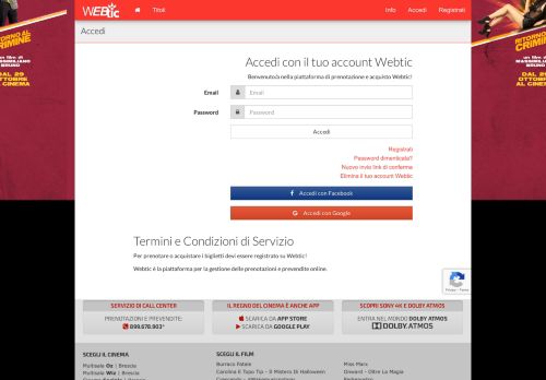 
                            7. Accedi con il tuo account Webtic - Il Regno del Cinema