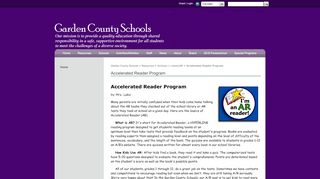 
                            13. Accelerated Reader Program - Garden County Schools