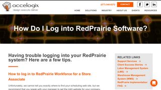 
                            6. Accelogix - How Do I Log into JDA RedPrairie Software?
