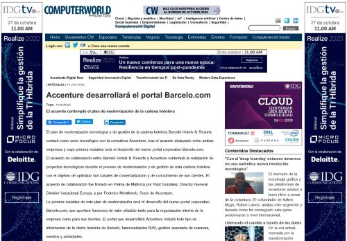 
                            13. Accenture desarrollará el portal Barcelo.com | | ComputerWorld