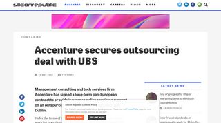 
                            4. Accenture secures outsourcing deal with UBS - Companies ...