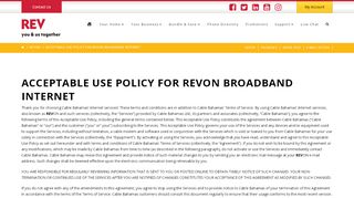 
                            3. Acceptable Use Policy for REVON Broadband Internet - Cable Bahamas