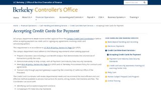 
                            10. Accepting Credit Cards for Payment - Controller's Office - UC Berkeley