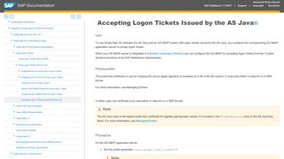 
                            3. Accepting Logon Tickets Issued by the AS Java - SAP Help Portal