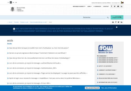 
                            7. Accès à Belcotax-on-web - SPF Finances - Belgium.be
