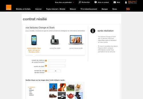 
                            7. Accès ancien contrat mobile - Espace Client Orange