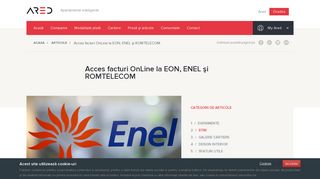 
                            7. Acces facturi OnLine la EON, ENEL şi ROMTELECOM - Ared