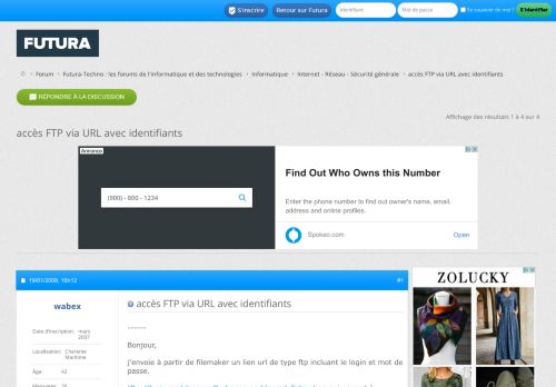 
                            9. accès FTP via URL avec identifiants - Forum Futura Sciences
