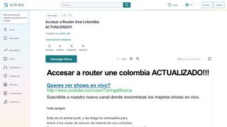 
                            8. Accesar a Router Une Colombia ACTUALIZADO!! - Scribd
