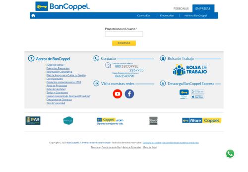 
                            1. Acceso a Banca Empresarial - BanCoppel