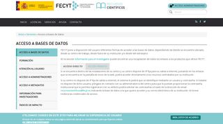 
                            5. Acceso a bases de datos | Recursos Científicos - Fecyt