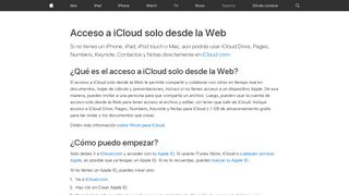 
                            3. Acceso a iCloud solo desde la Web - Soporte técnico de Apple