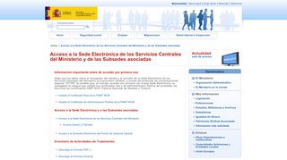 
                            11. Acceso a la Sede Electrónica de los Servicios Centrales del Ministerio ...