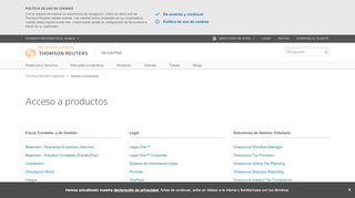 
                            5. Acceso a productos | Argentina | Thomson Reuters