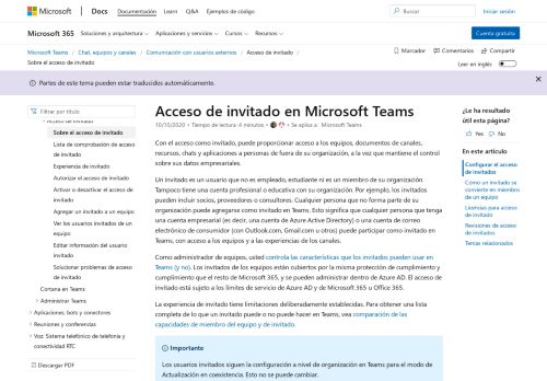 
                            6. Acceso de invitado a Microsoft Teams | Microsoft Docs