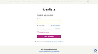 
                            1. Acceso usuarios registrados — idealista