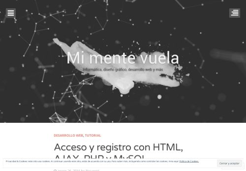
                            7. Acceso y registro con HTML, AJAX, PHP y MySQL | Mi mente vuela