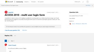 
                            3. ACCESS 2010 - multi user login form - Microsoft Community