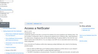 
                            2. Access a NetScaler - Citrix Product Documentation
