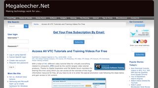 
                            1. Access All VTC Tutorials and Training Videos For Free | Megaleecher ...