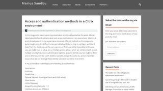 
                            8. Access and authentication methods in a Citrix enviroment | Marius ...