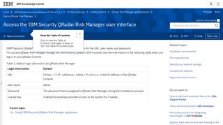 
                            2. Access and log in information for QRadar Risk Manager - IBM