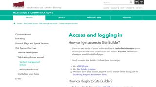 
                            13. Access and logging in | Marketing & Communications | Memorial ...