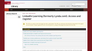 
                            6. Access and register for Lynda.com | SFU Library