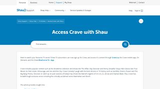 
                            6. Access Crave with Shaw | Shaw Support - Shaw Communications