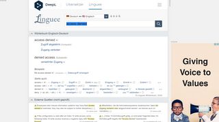 
                            2. access denied - Deutsch-Übersetzung – Linguee Wörterbuch