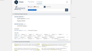 
                            6. access denied - German translation – Linguee