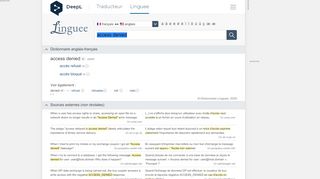 
                            3. access denied - Traduction française – Linguee
