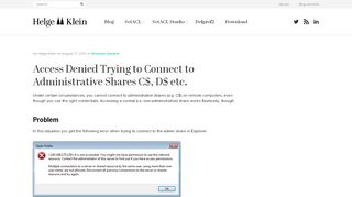 
                            7. Access Denied Trying to Connect to Administrative Shares C$, D$ etc ...