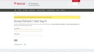 
                            13. Access Denied / User log in | IT Services - McGill University