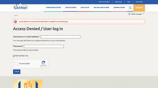 
                            9. Access Denied / User log in | SikhNet