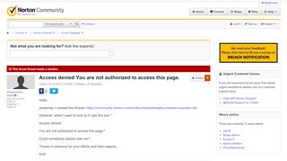 
                            10. Access denied You are not authorized to access this page. | Norton ...