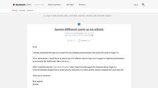 
                            3. Access different users as an admin | SugarCRM Community