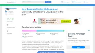 
                            5. Access dse.theeducationinstitute.edu.au. University of Canberra: DSE ...