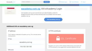 
                            3. Access eacademy.com.sg. AIA eAcademy Login