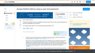 
                            13. Access firebird without using a user and password - Stack Overflow