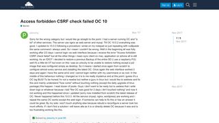 
                            4. Access forbidden CSRF check failed OC 10 - Server - ownCloud Central