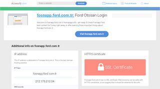 
                            8. Access fosnapp.ford.com.tr. Ford Otosan Login