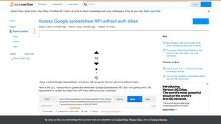 
                            2. Access Google spreadsheet API without auth token - Stack Overflow