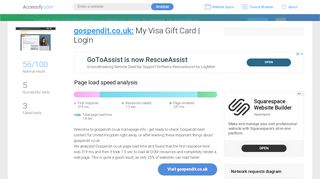 
                            7. Access gospendit.co.uk. My Visa Gift Card | Login