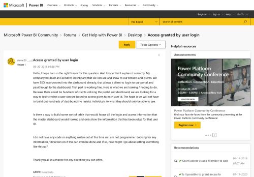 
                            4. Access granted by user login - Microsoft Power BI Community